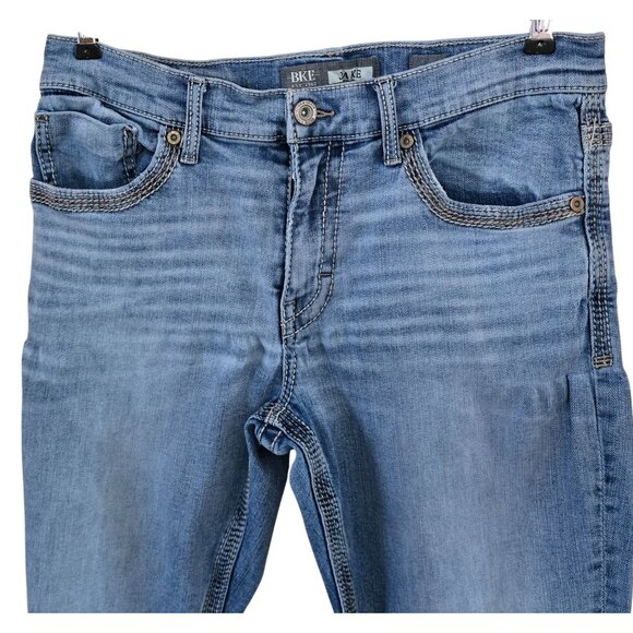 BKE Jake Blue Denim Straight Fit Jeans Faded Casual Look western workwear boho - Picture 1 of 13